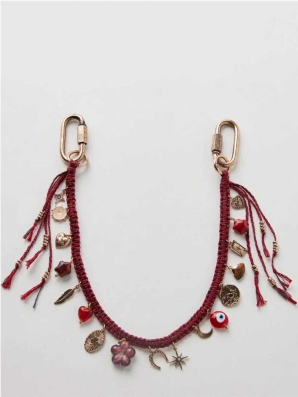 Free People Friendship Swag Charm Drapey Chain, Colorful Charms - NEW